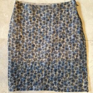 CYNTHIA ROWLEY METALLIC BLUE/GOLD MINI SKIRT